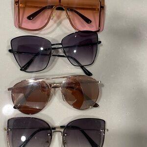 Stylish Women's Sunglasses Set - Pink, Black, Brown